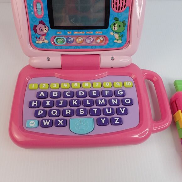 LeapFrog 2 in 1 LeapTop Touch & Laugh & Learn Pink LIL' GAMER Lot of 2 Toys - Picture 11 of 15